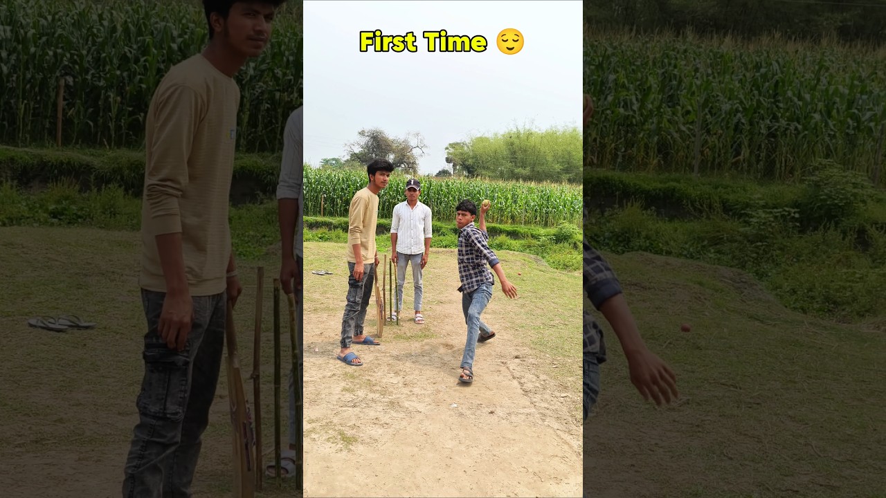 First Time Bowling 😂 #shorts #funny #cricket