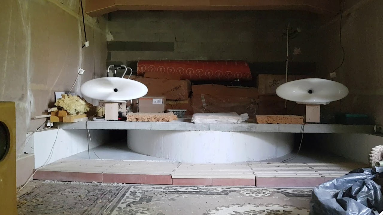 Concrete bass horn with Altec 515 8g & JMLC/IWATA bass-mid horn 300 hZ with TAD 2001, Cut off 550 hZ