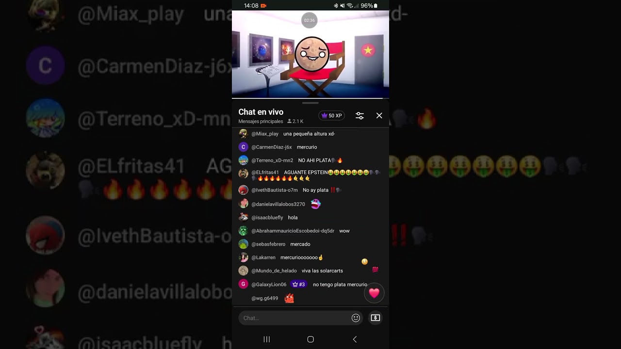 El chat de solarballs en el episodio de hoyyyyy