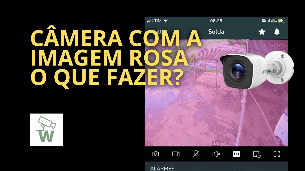 Câmera com a imagem rosa durante o dia