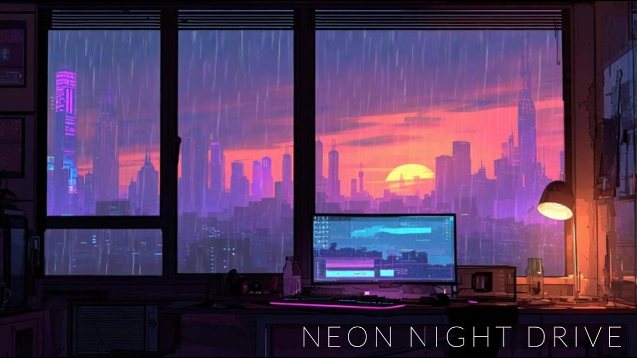 Neon Night Drive – LoFi Retrowave Beats for Focus (3 Hours)