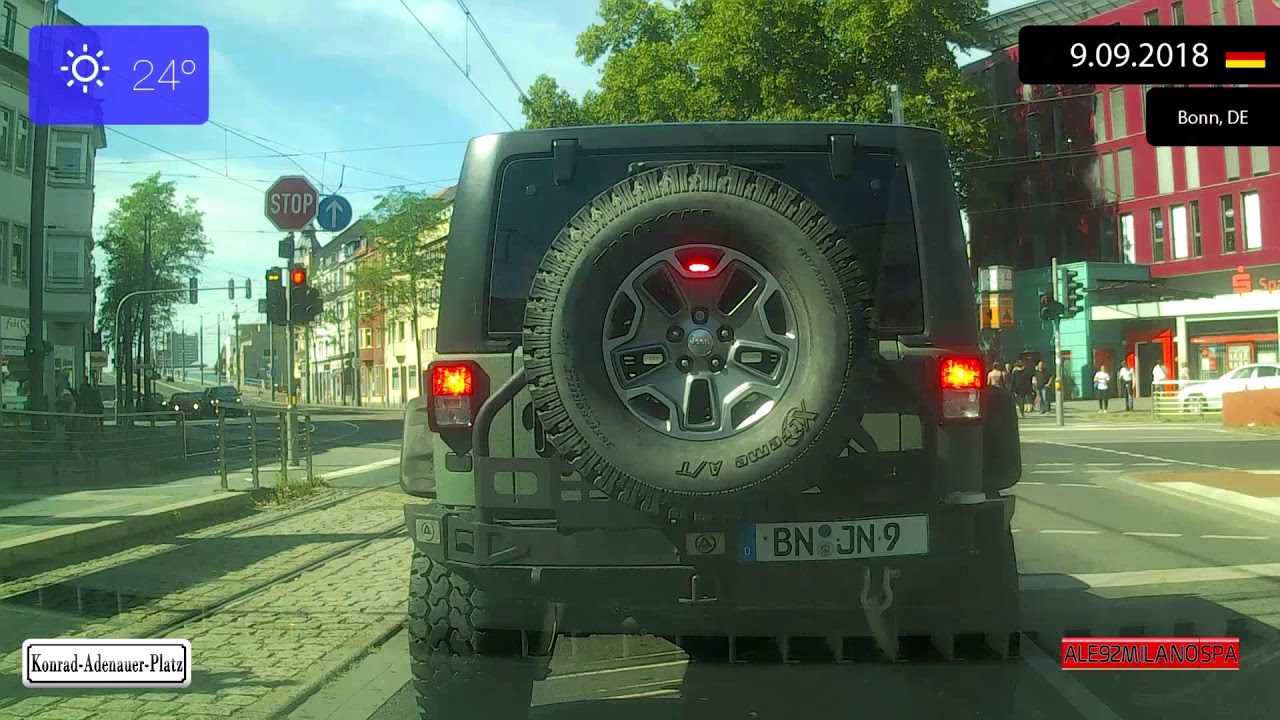 Driving through Bonn (Germany) from Beuel to Zentrum 9.09.2018 Timelapse x4