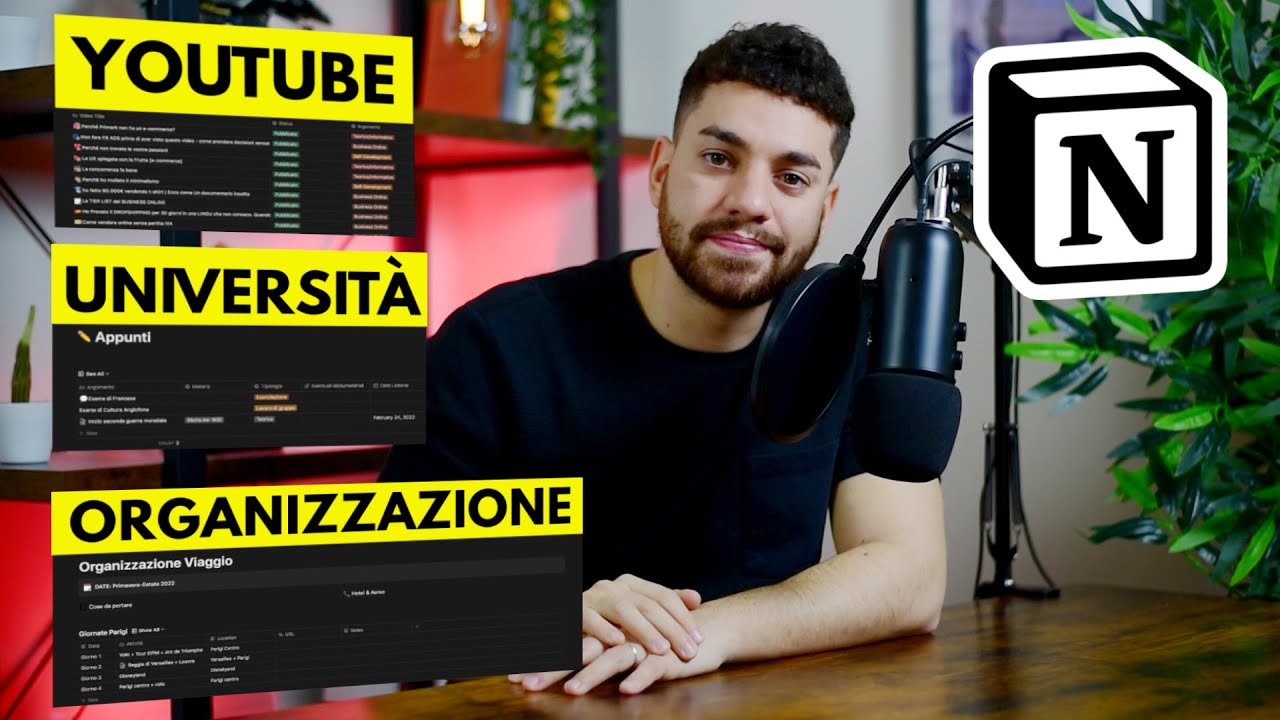 Come usare NOTION per ORGANIZZARSI [Guida, Università, Template, YouTube]