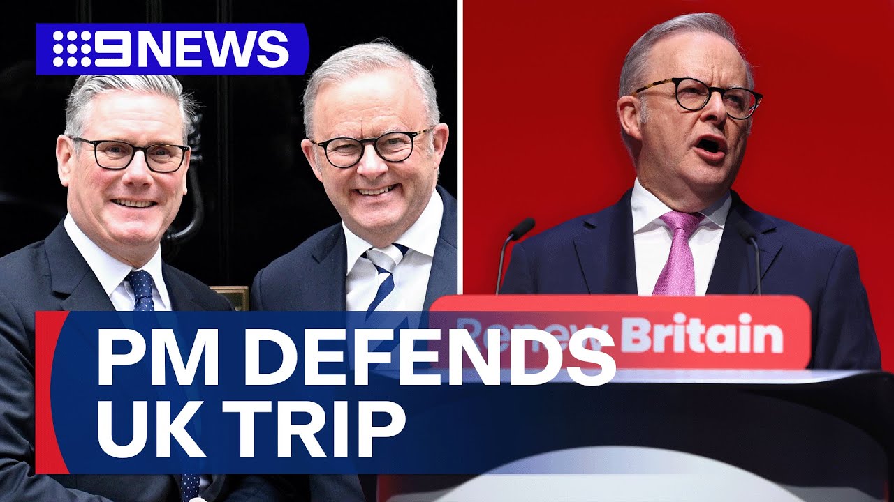 Albanese makes political plea during UK Labor conference| 9 News Australia