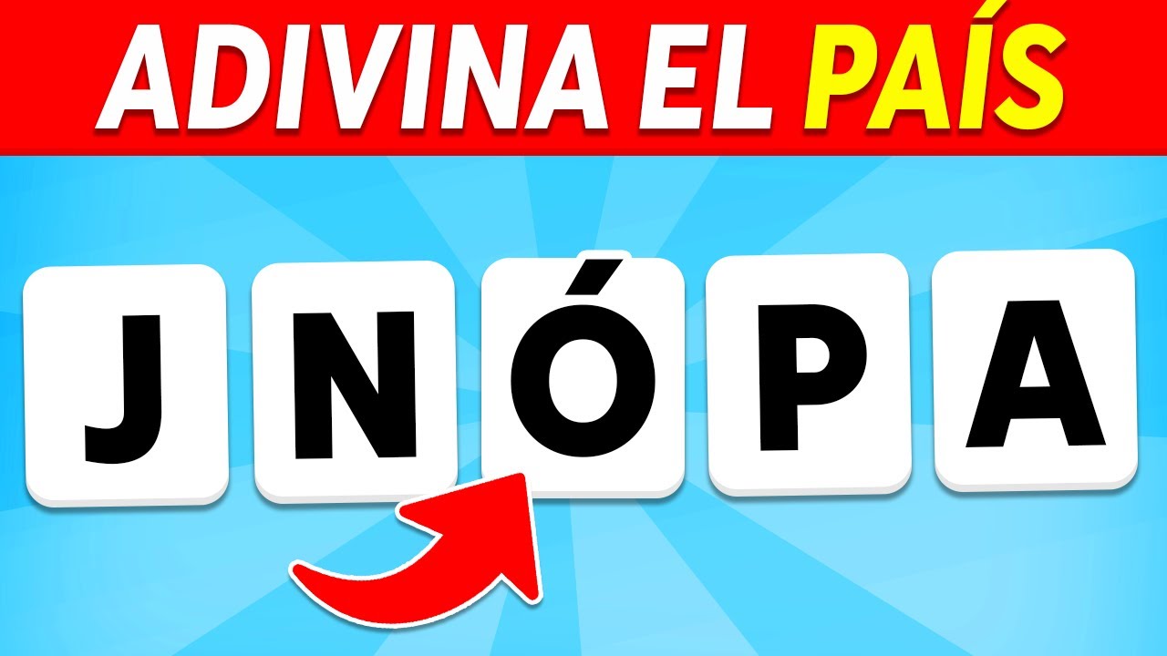 Adivina el PAÍS con el Nombre DESORDENADO 🚩🌍🤔 | Test de Geografía y Cultura General ✅