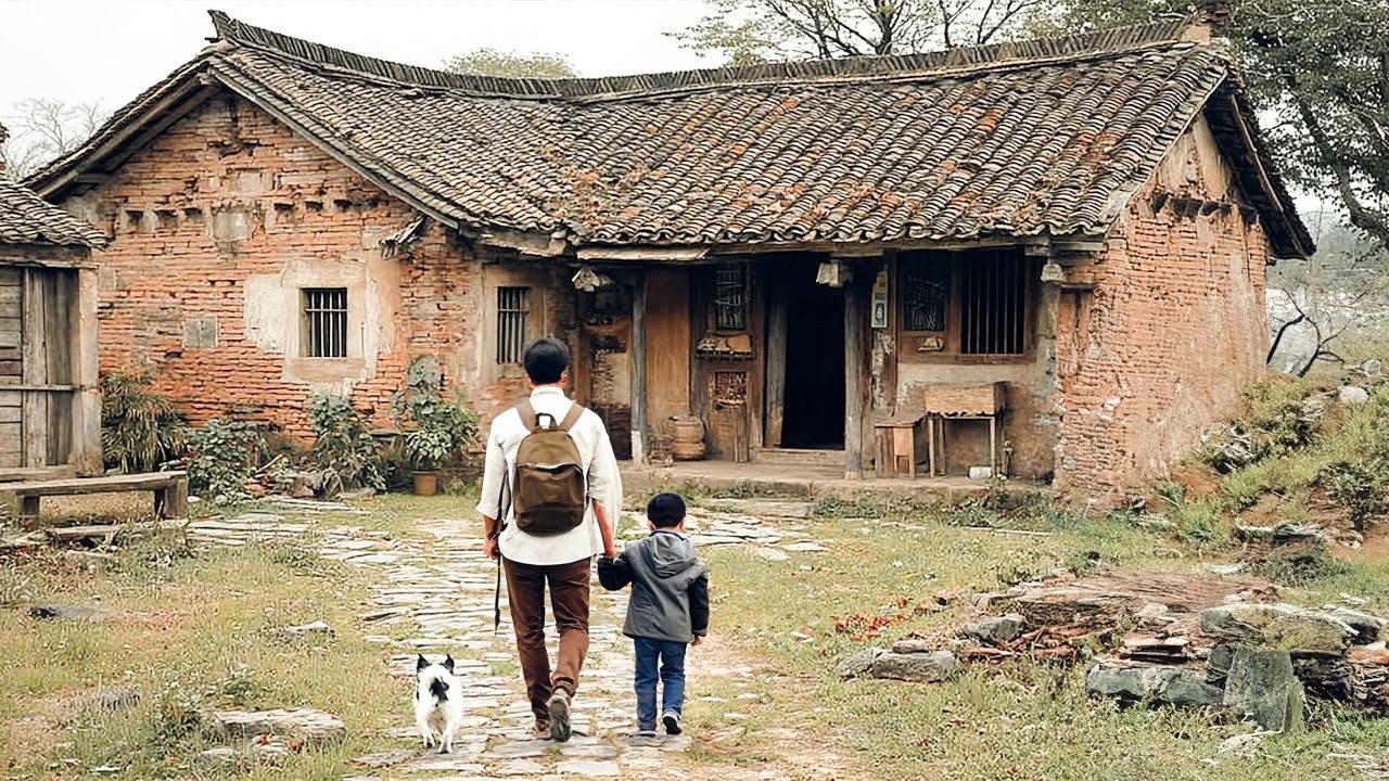 After Separation, Single Dad and Son Renovate an Old House in the Countryside and Start a New Life