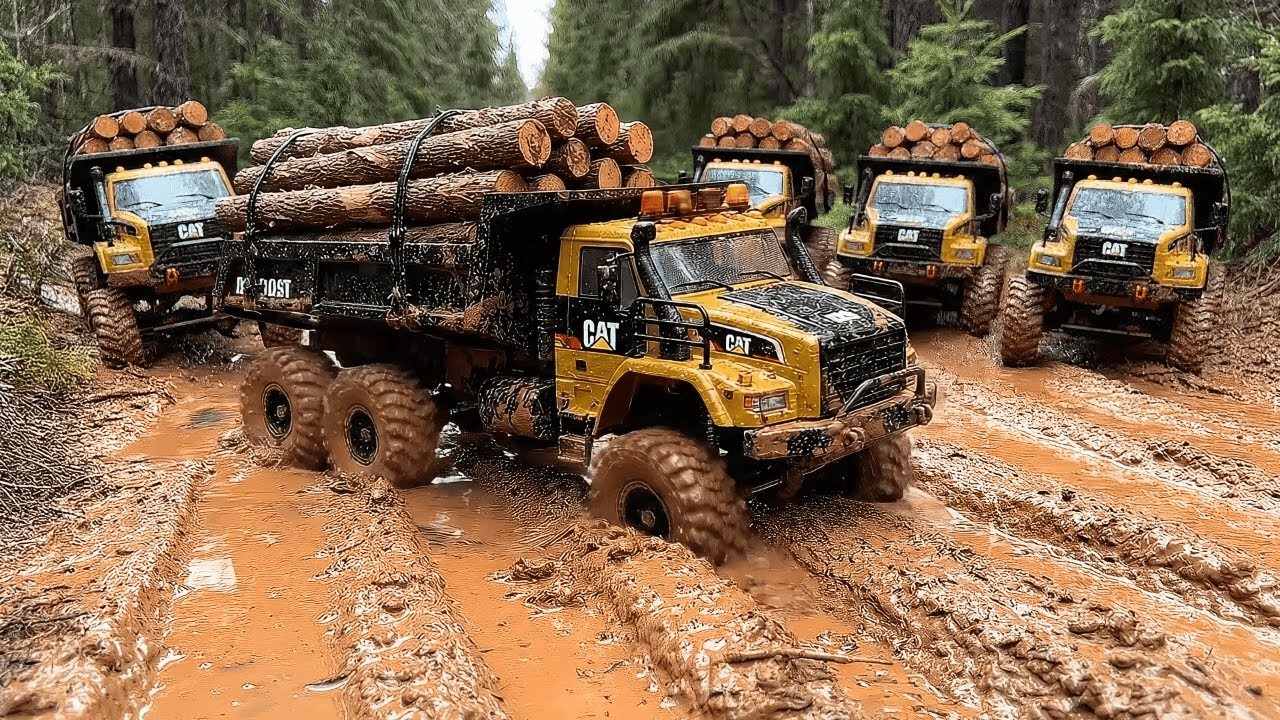 RC Toy Log Truck 🪵 | Heavy Load Rescue From Muddy Forest