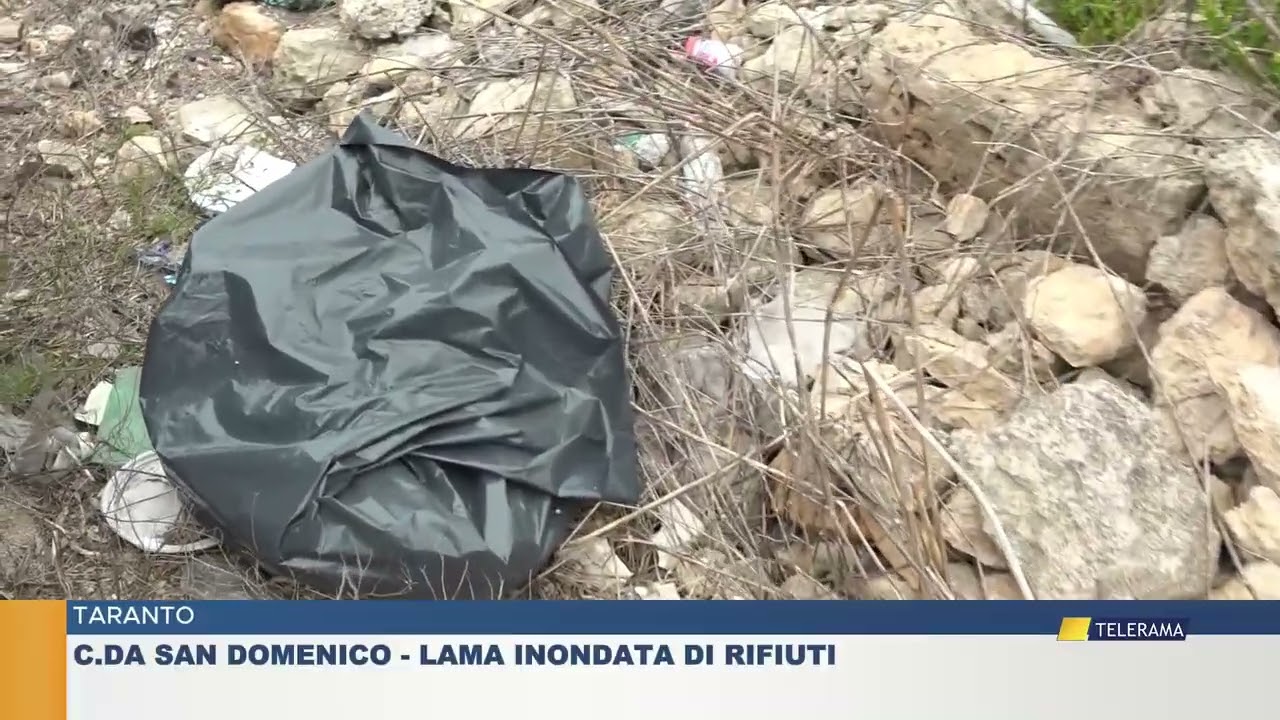 TARANTO. contrada san domenico - lama inondata di rifiuti