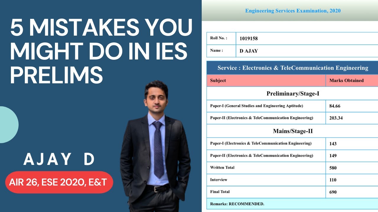 5 Mistakes you might do in ESE Prelims || ESE PREPARATION STRATEGY