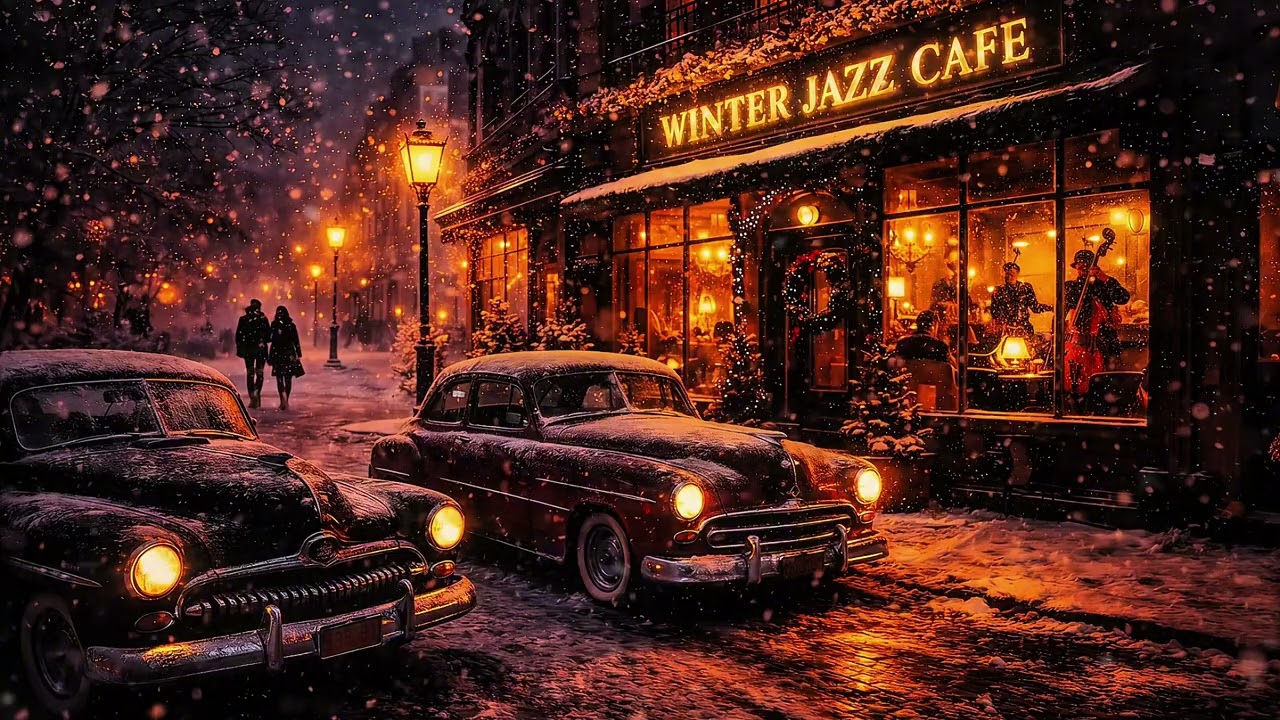 1950s Vintage Jazz Café ❄️☕ Classic Winter Nights | Cozy Old-Time Jazz Vibes