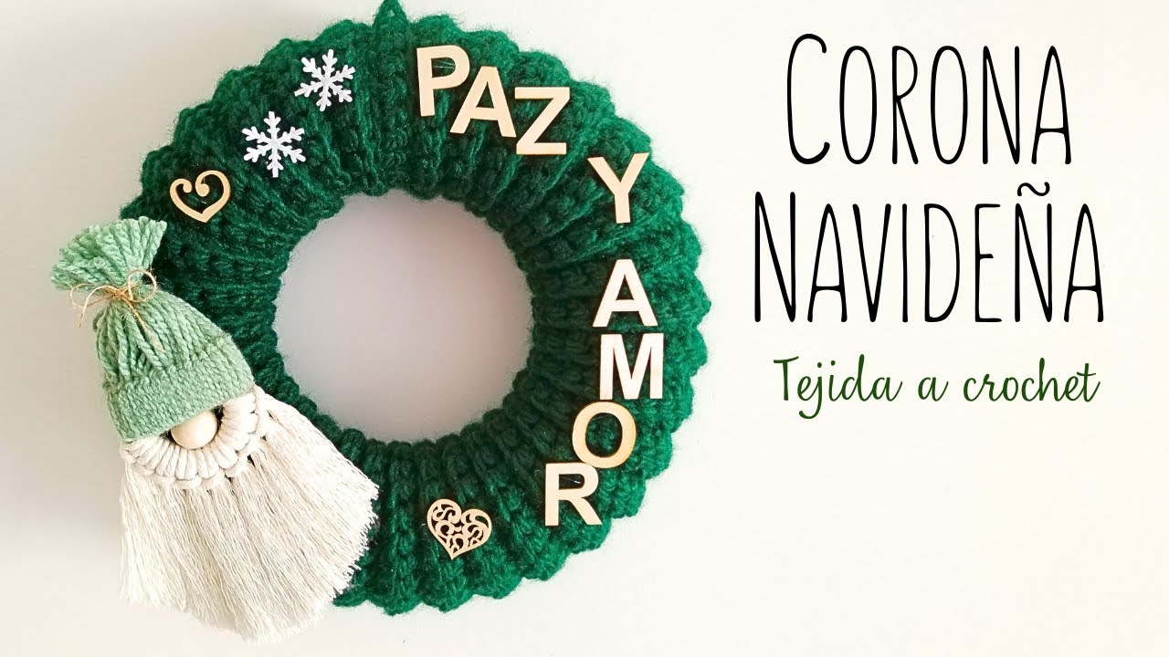 Corona de navidad tejida a crochet | Tutorial navideño