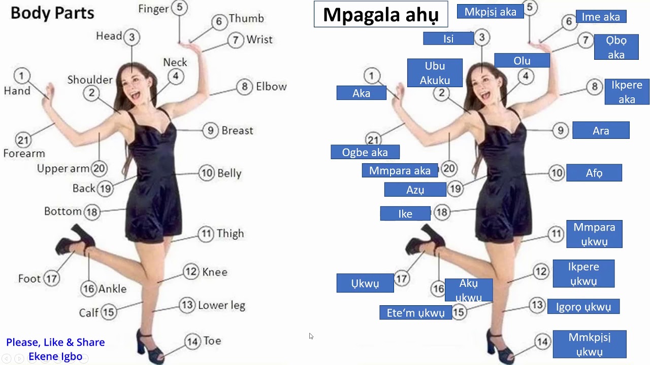 Igbo Language Class, Body Parts  Mpagala ahu