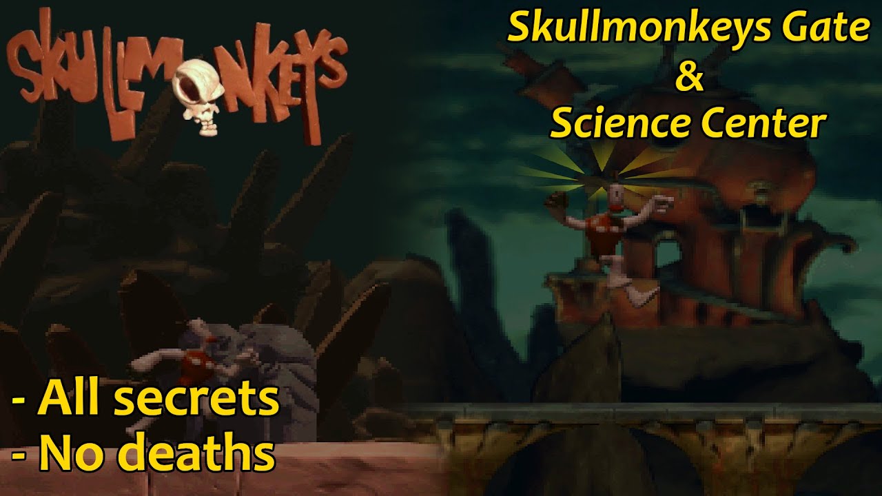 Skullmonkeys (PSX) - Level 0 | Skullmonkeys Gate - Level 1 | Science Center (All secrets)