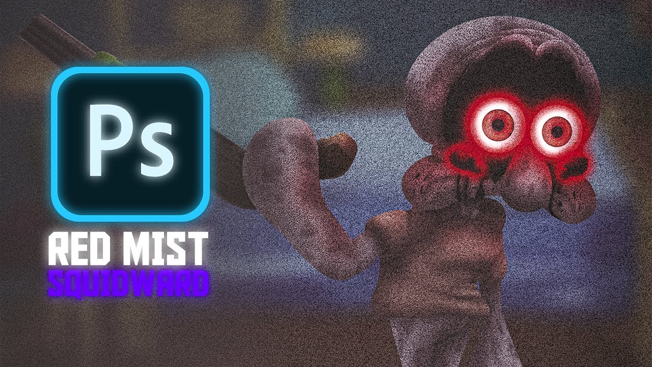 Making Red Mist Squidward from a Friday Night Funkin' Mod in Photoshop | Speed Edit