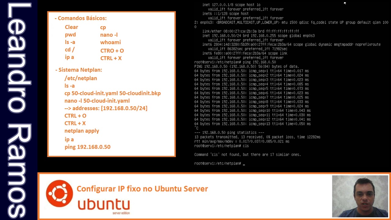 Configuração de IP fixo no Ubuntu Server