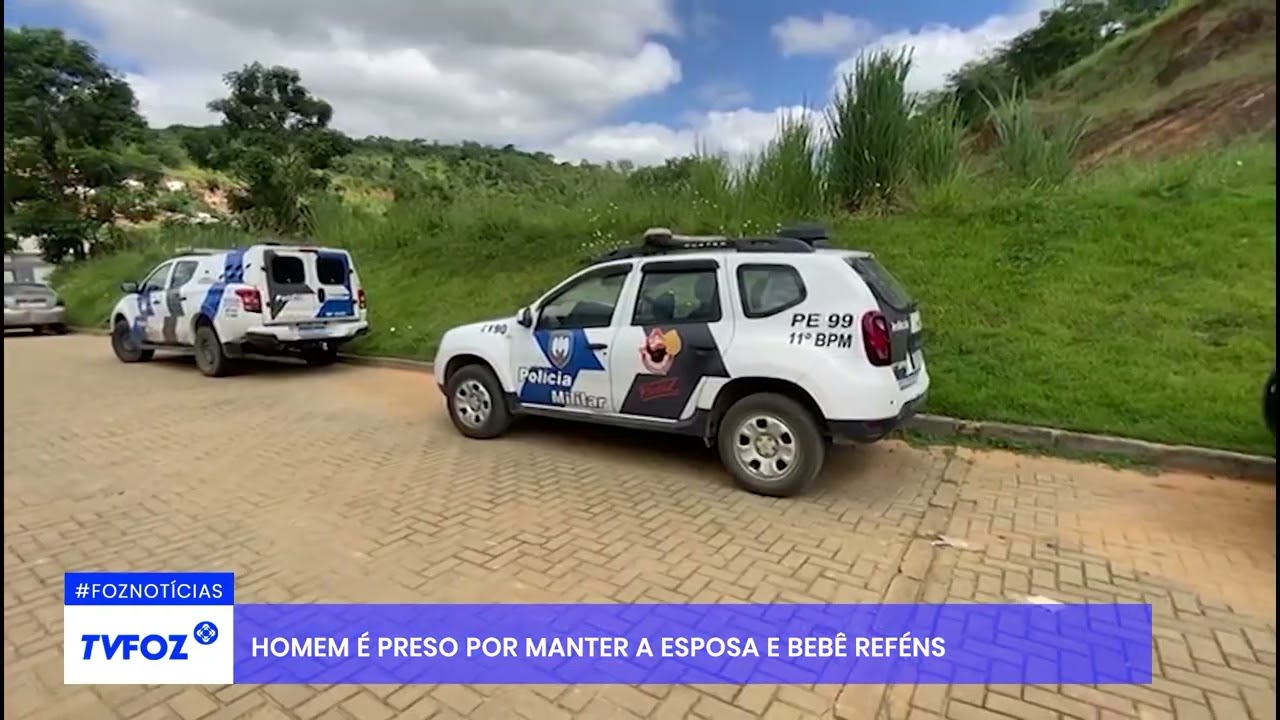 Homem é preso por manter esposa e bebê reféns