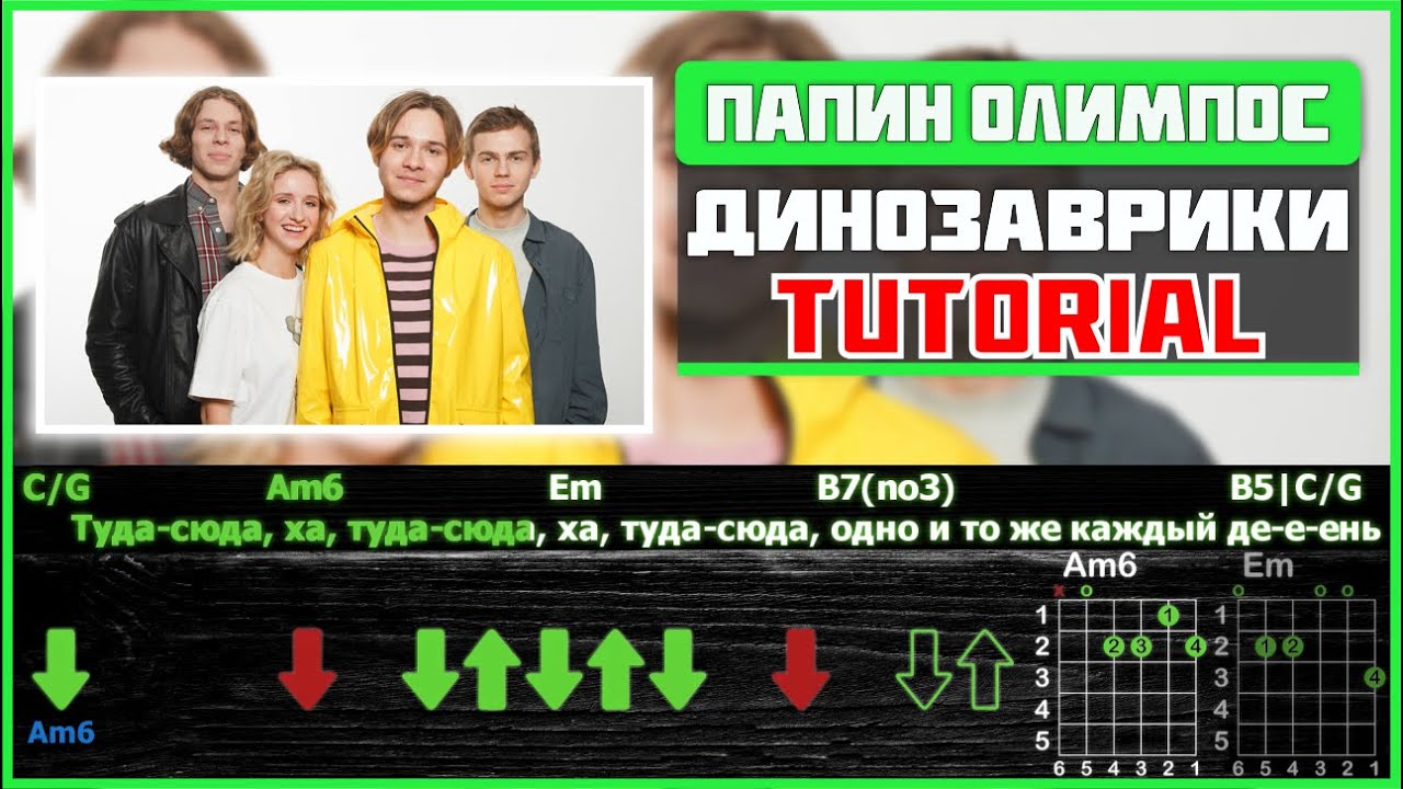 Как играть Папин Олимпос - Динозаврики на гитаре | Разбор песни (Аккорды + Табы)