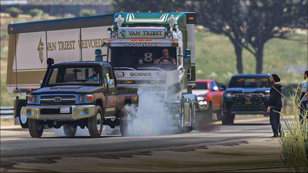بعد أن عجز الجميع عن سحب الشاحنه تأتي فزعة راعي الشاص|| قراند 5 GTA_V