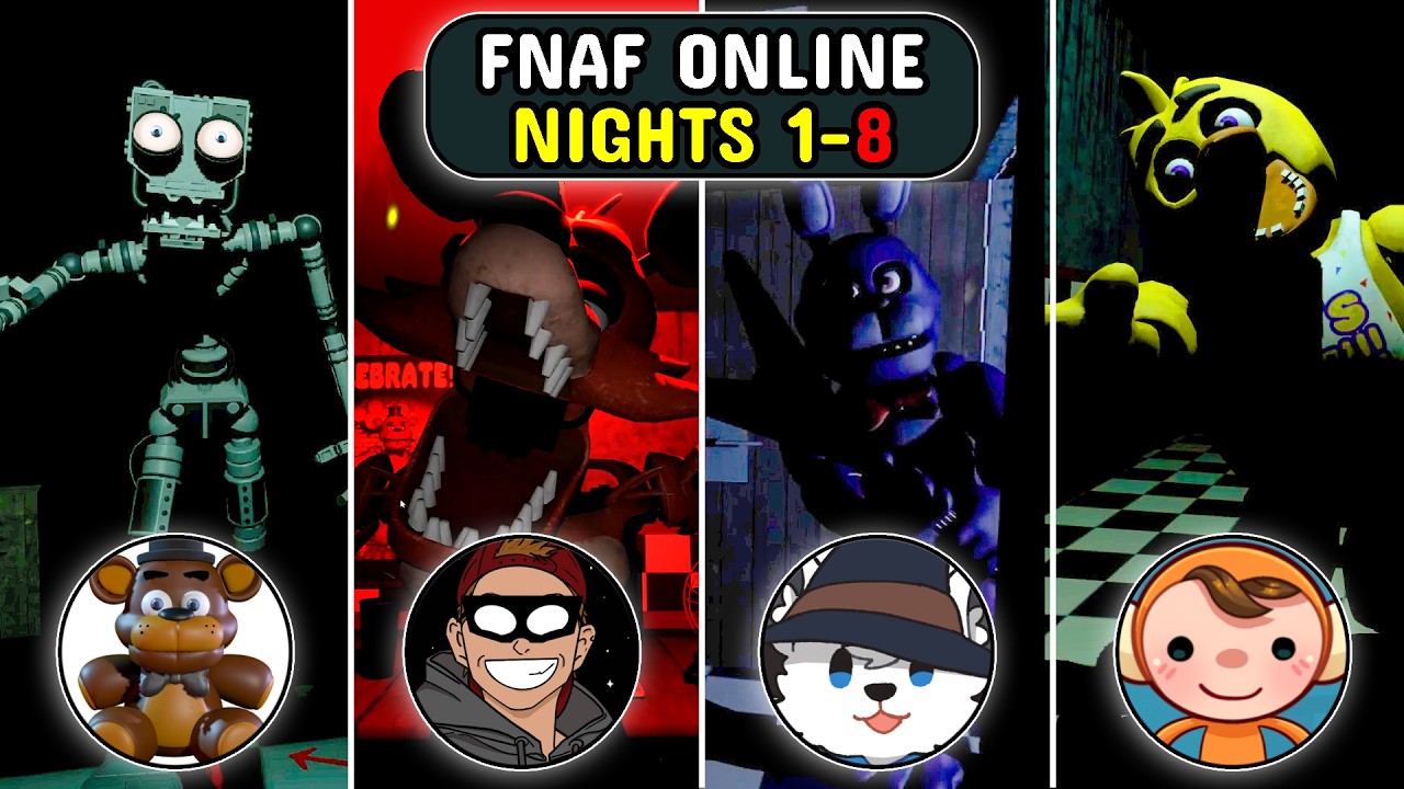 Beating Nights 1-7 (AND SECRET DEV NIGHT 8) In FNAF ONLINE