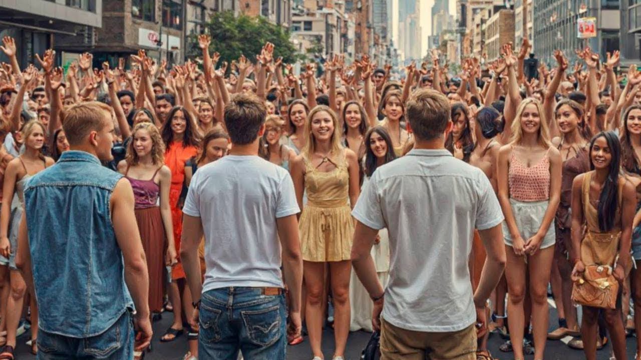 3 hommes se retrouvent dans un monde où vivent 7 milliards de femmes et doivent suivre leurs ordres