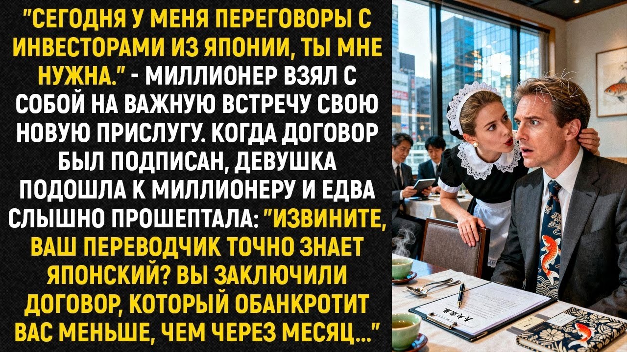 _Сегодня у меня переговоры с инвесторами из Японии , ты мне нужна._ - миллионер взял свою прислугу