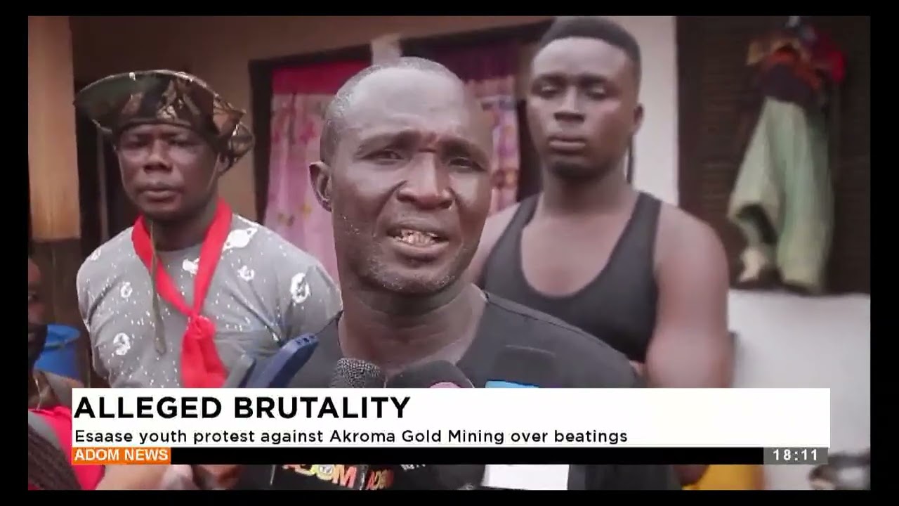 Esaase youth protest against Akroma Gold Mining over beating- Adom TV Evening News (24-09-24)