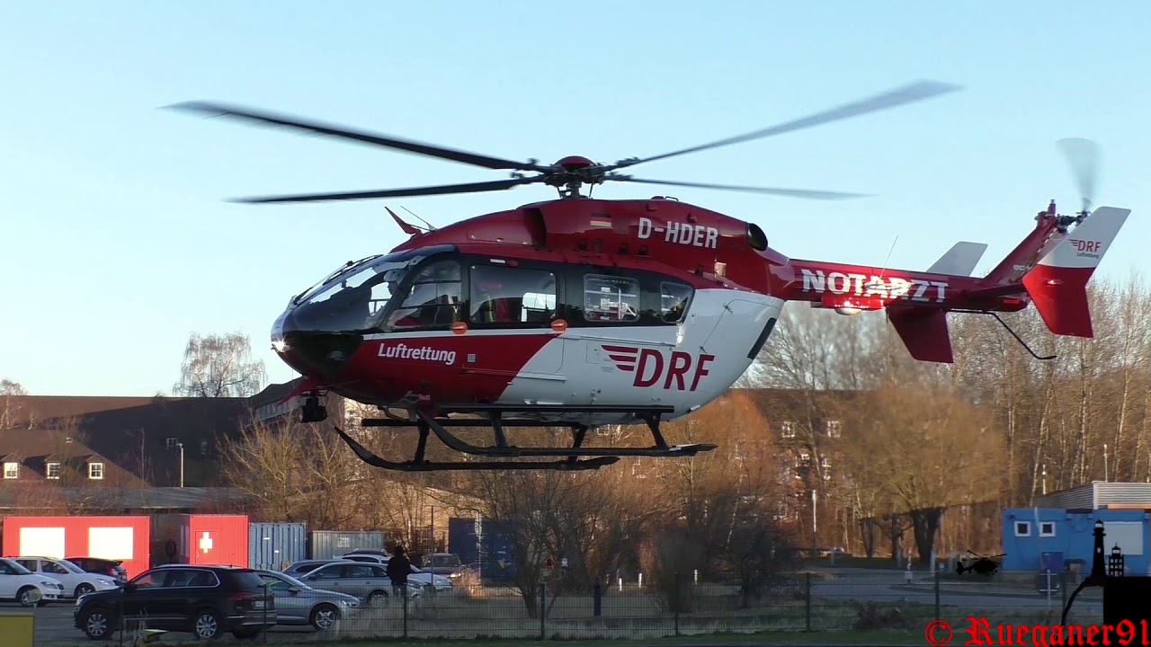 [HD] Berufsfeuerwehr HLF Greifswald, Christoph 47 mit HKS RTW in Alarmfahrt