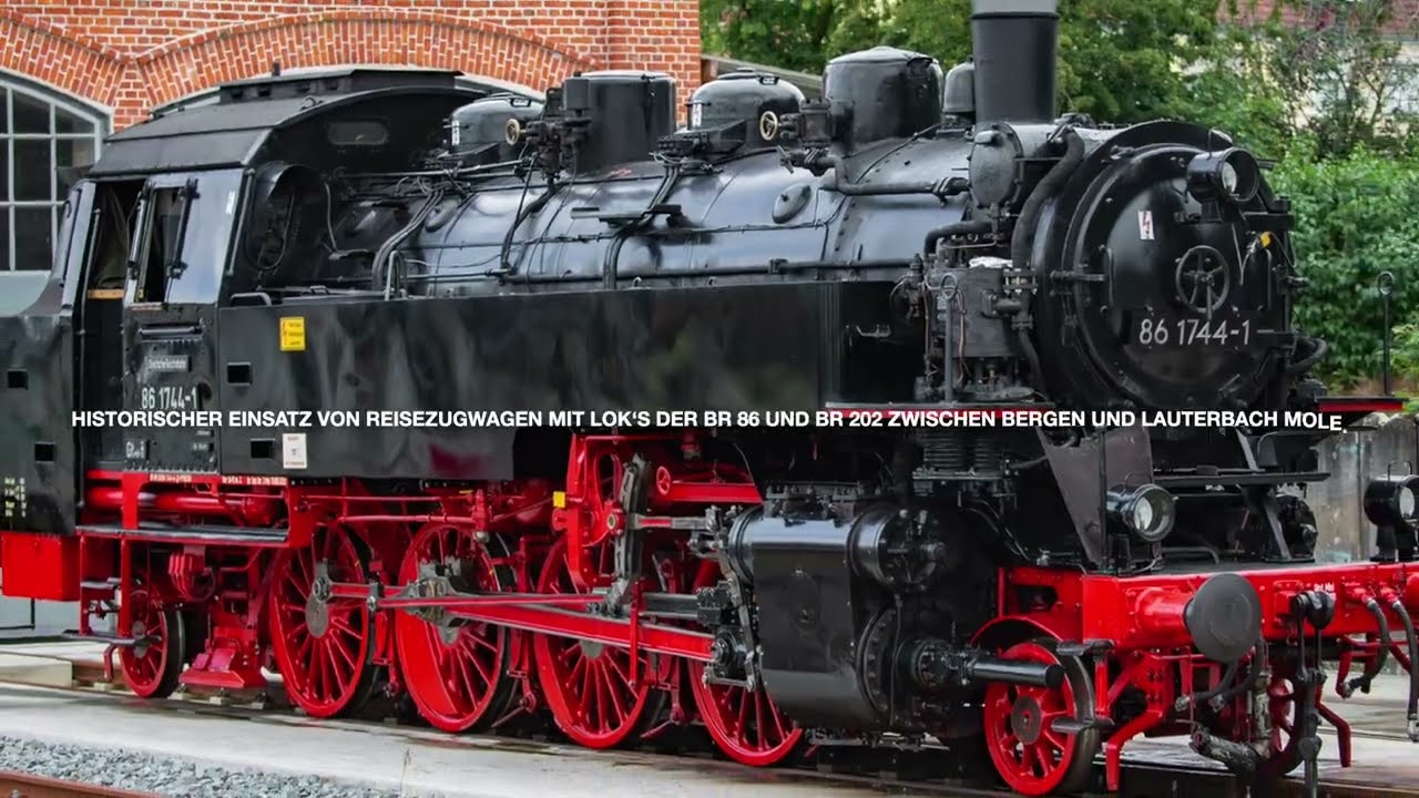 Historischer Einsatz von Lok's und Reisezugwagen zwischen Bergen auf Rügen und Lauterbach Mole.