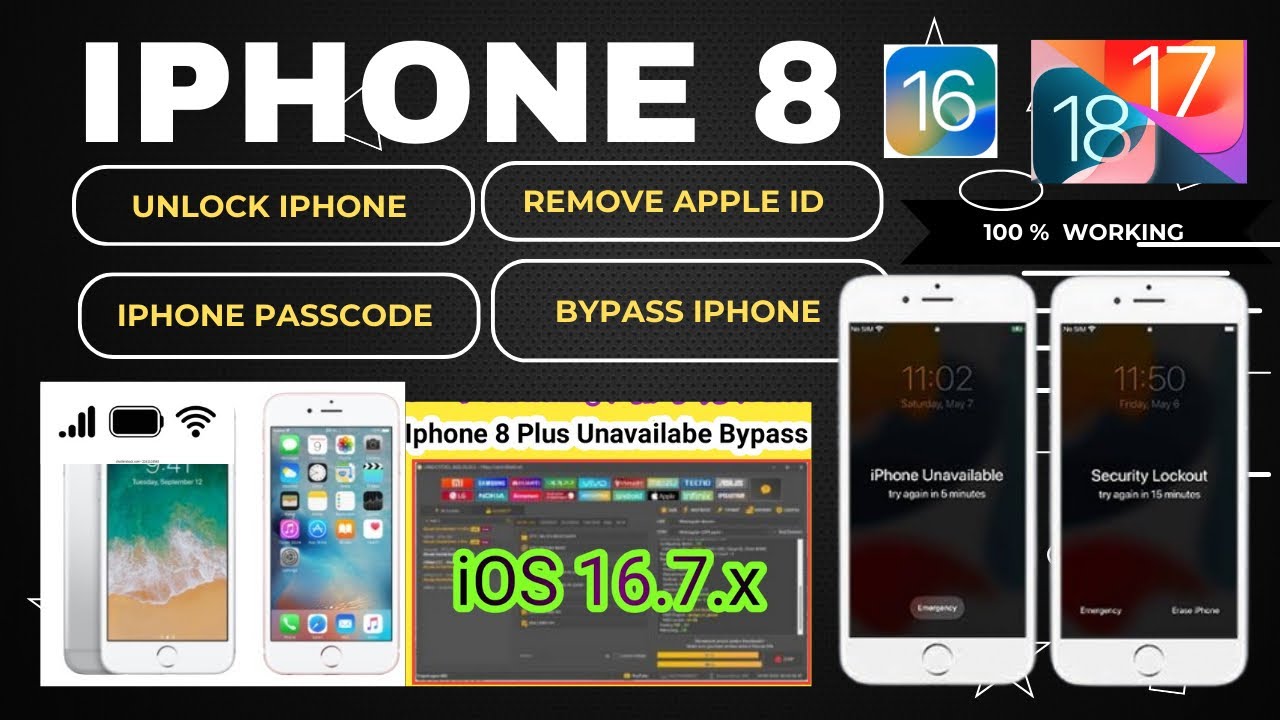 iPhone 8 Unavailable Lock Screen Solution With Signal ✅iOS 16.7.10 by Unlock Tool 2026