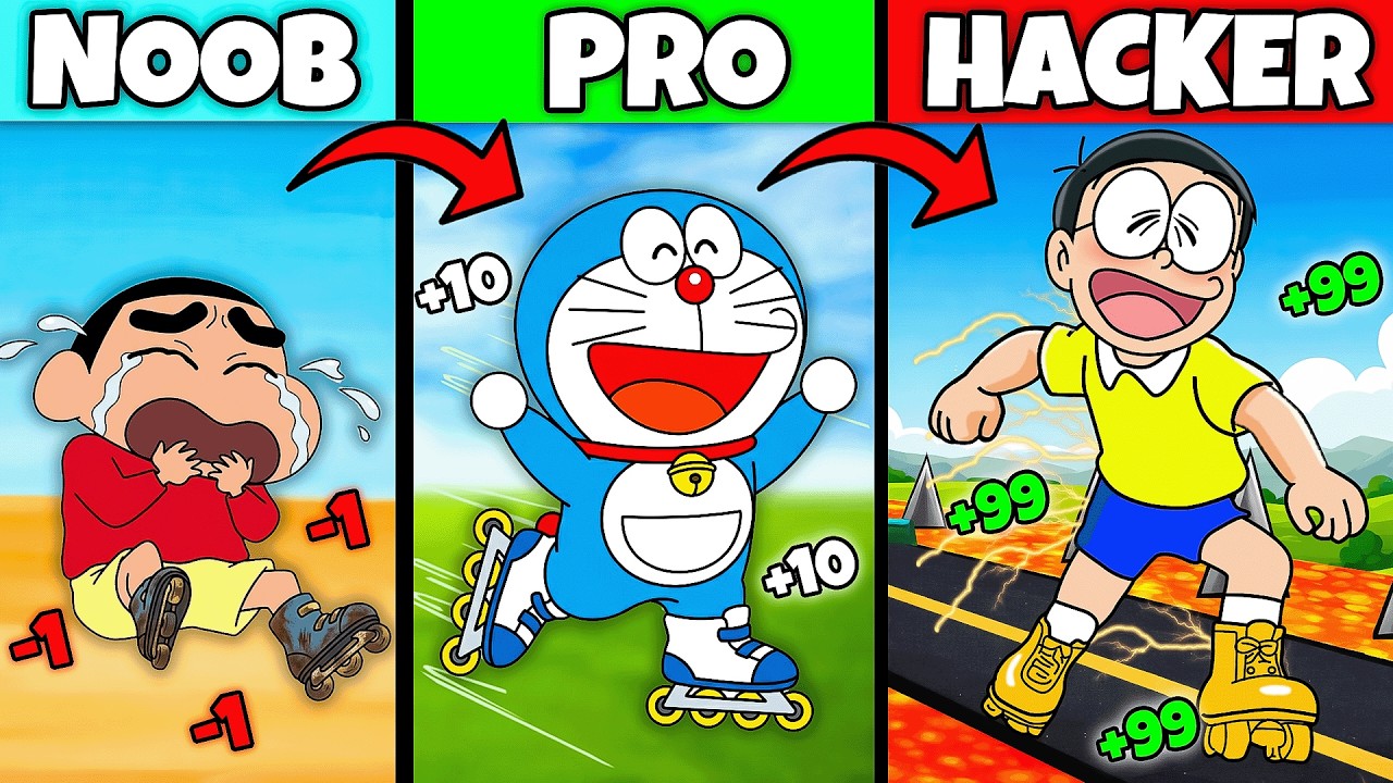 Shinchan Got MAX LEVEL Roller Shoes in Roblox