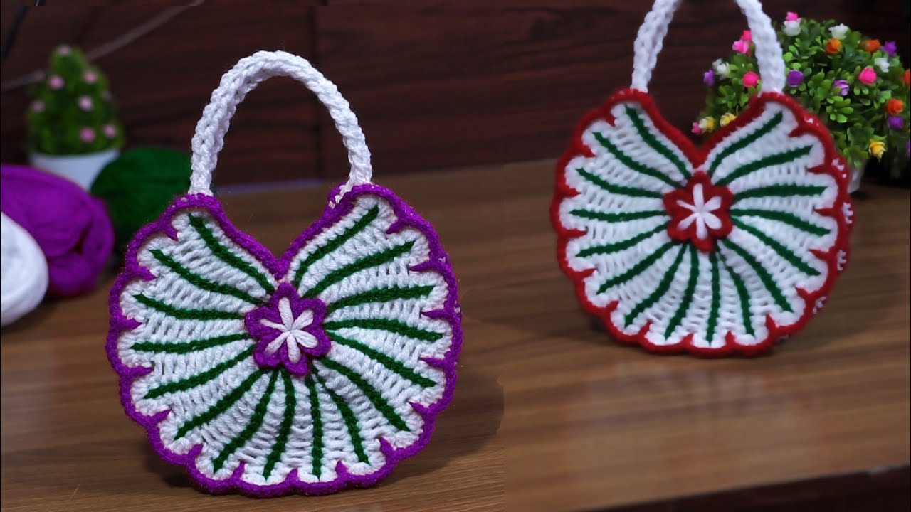 Crochet cute mini bag #knitting design for beginners #crochet #tunusişi knitting