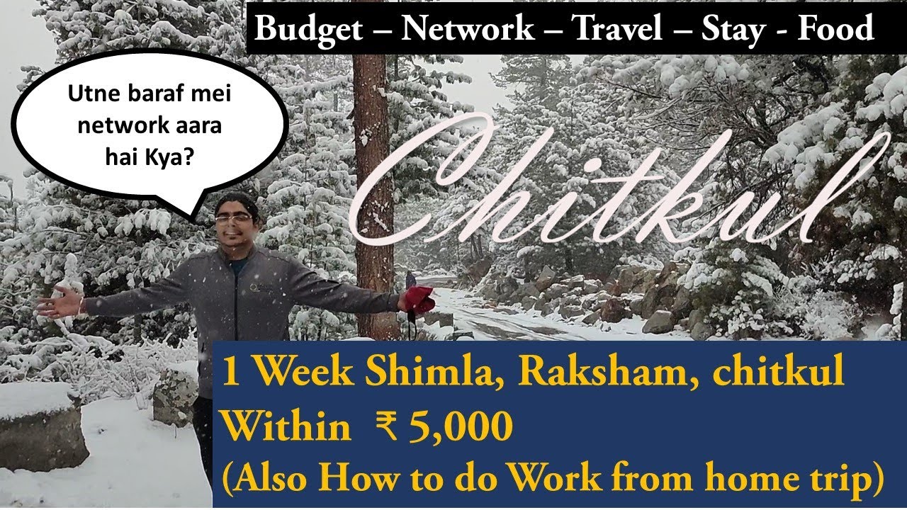 1 week trip Chitkul Kalpa Shimla in 5,000 rs. | workation in india | internet in Himachal
