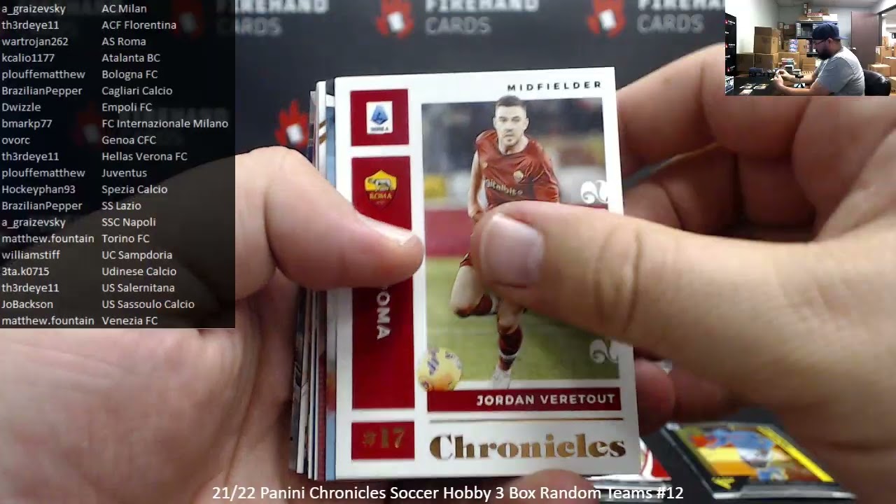 7/17/2022 21/22 Panini Chronicles Soccer Hobby 3 Box Random Teams #12