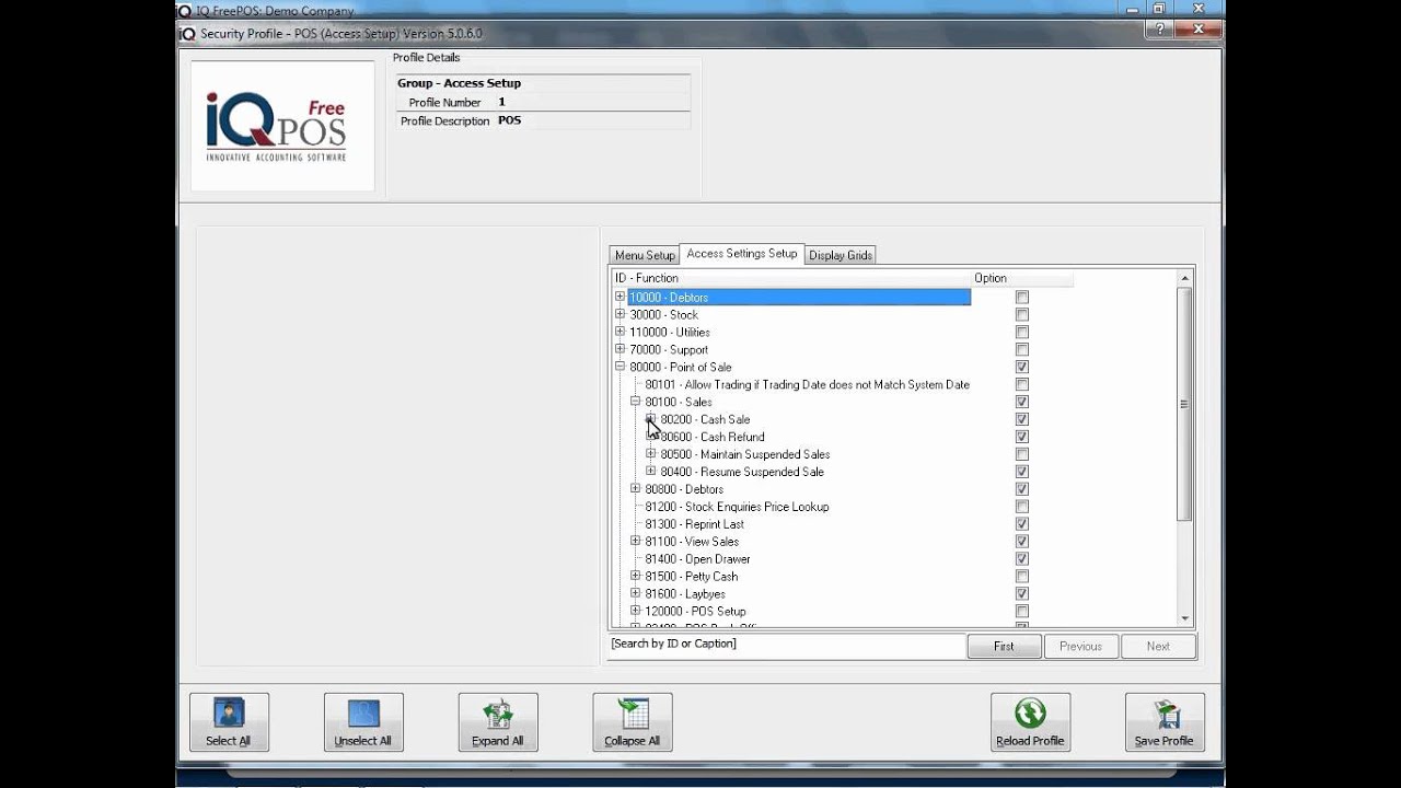 IQ POS   POS   Sales   Cash Sales   7   Void a Line