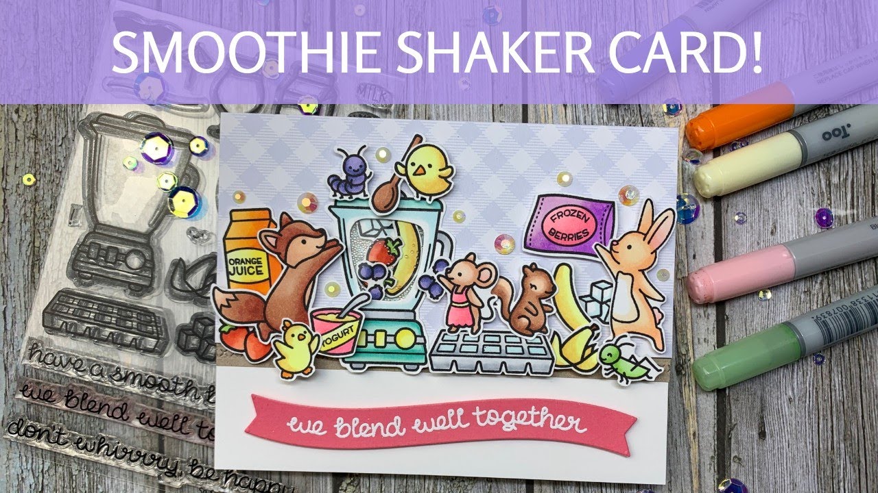 Cardmaking Video! A smoothie shaker card with Lawn Fawn's So Smooth!