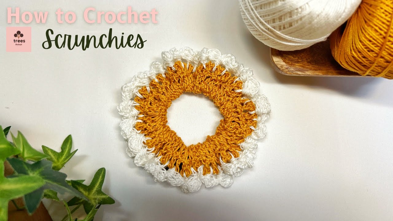 Cute crochet scrunchies | How to crochet scrunchie | DIY crochet scrunchies