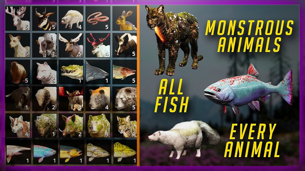 Far Cry New Dawn - Animals, Monstrous Animals & Fishing Locations (Master Skinner & You're a Catch)