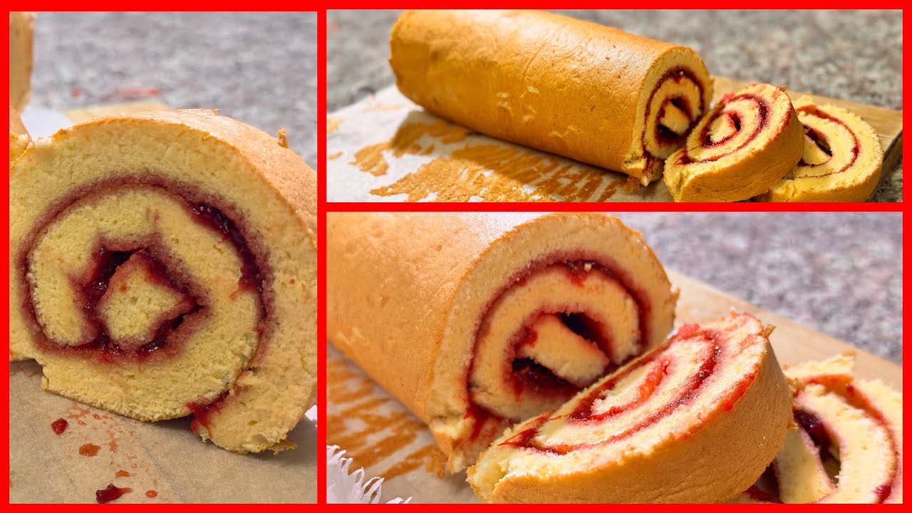 The easiest & best taste vanilla Swiss cake roll recipe ,melt in ur mouth | tasty food with Maryam
