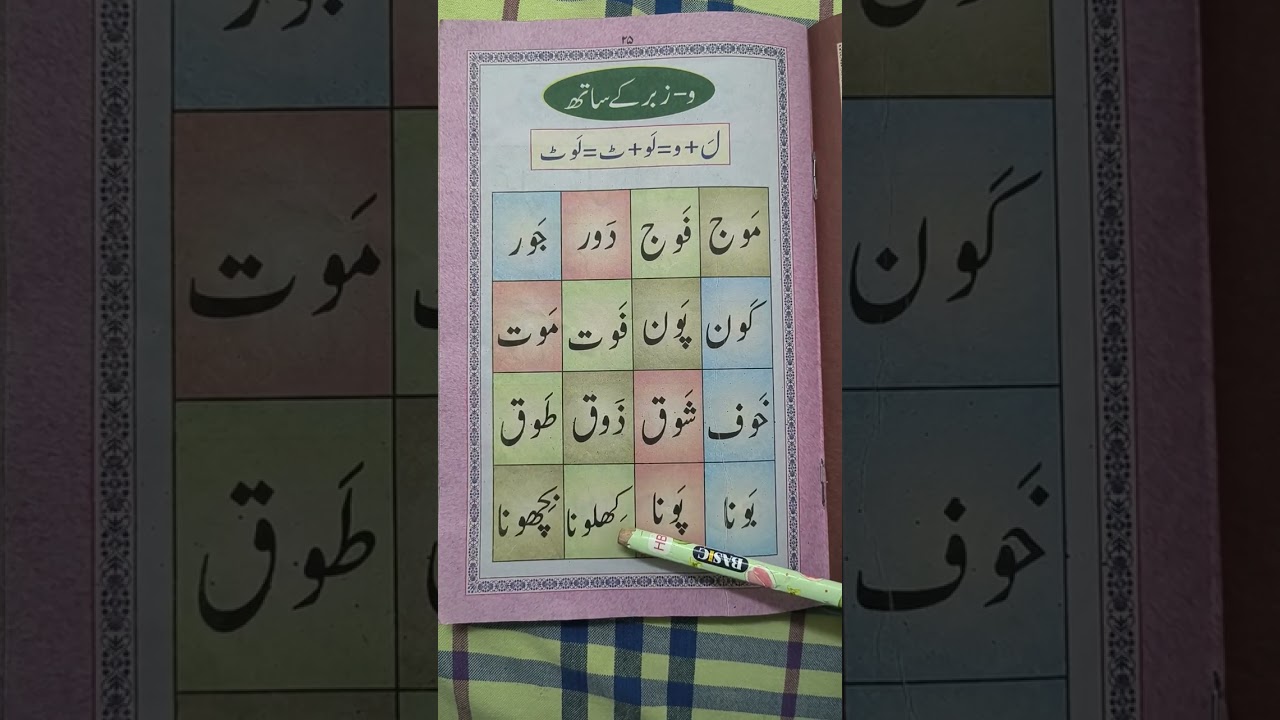 Class 13 - Aao Urdu Sikhein - waw zabar k sath