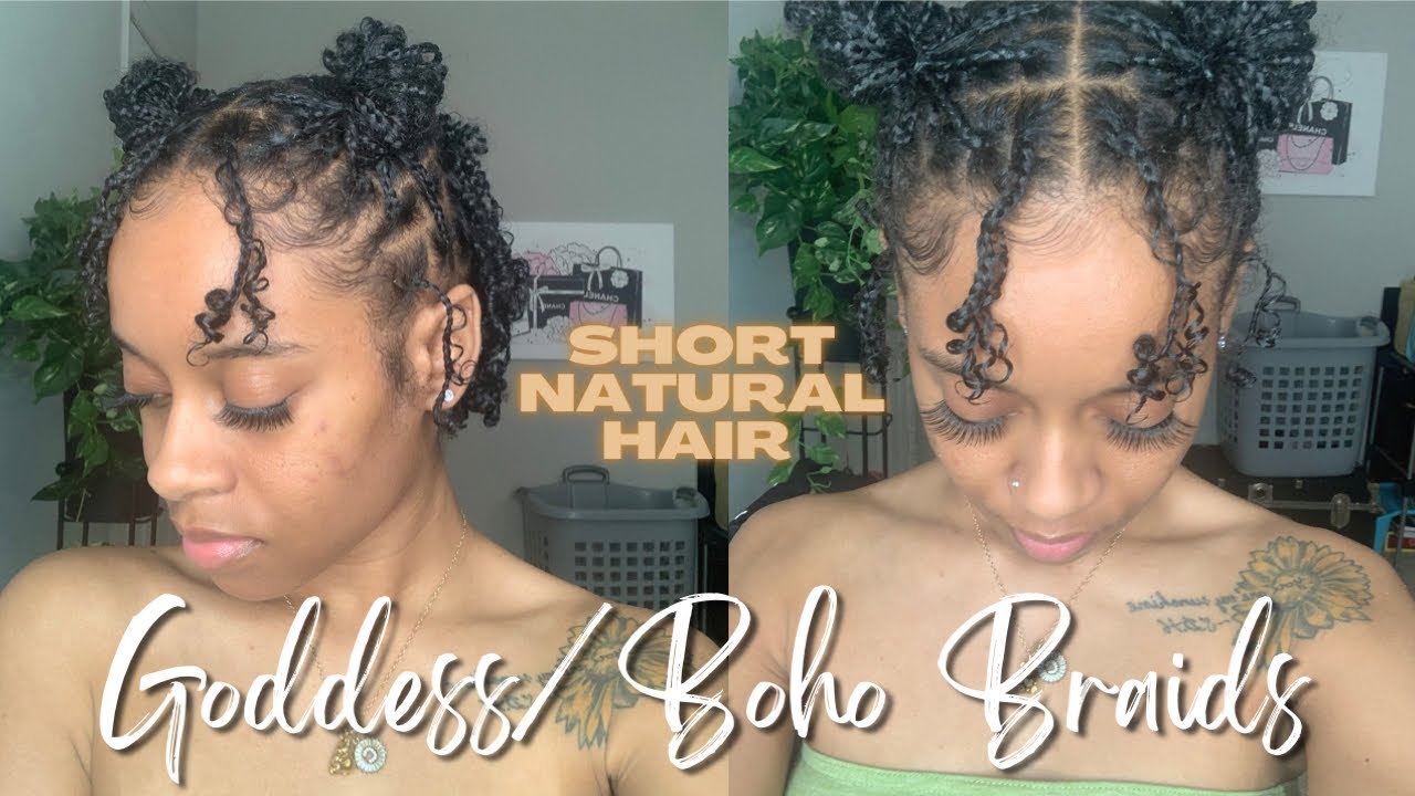 TRENDING TIK TOK HAIRSTYLE | GODDESS / BOHO BRAIDS on NATURAL SHORT/AWKWARD LENGTH HAIR | Shawn Dawn