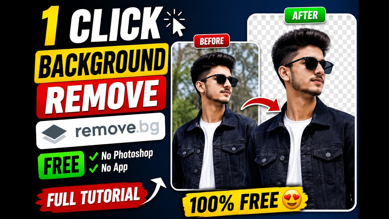 How to Remove Background from Any Photo in 1 Click | FREE AI Background Remover | Hindi
