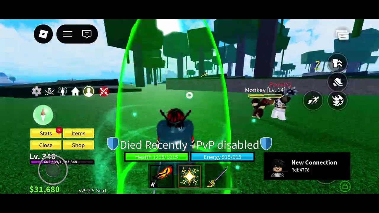 Playing blox fruits until lvl 350