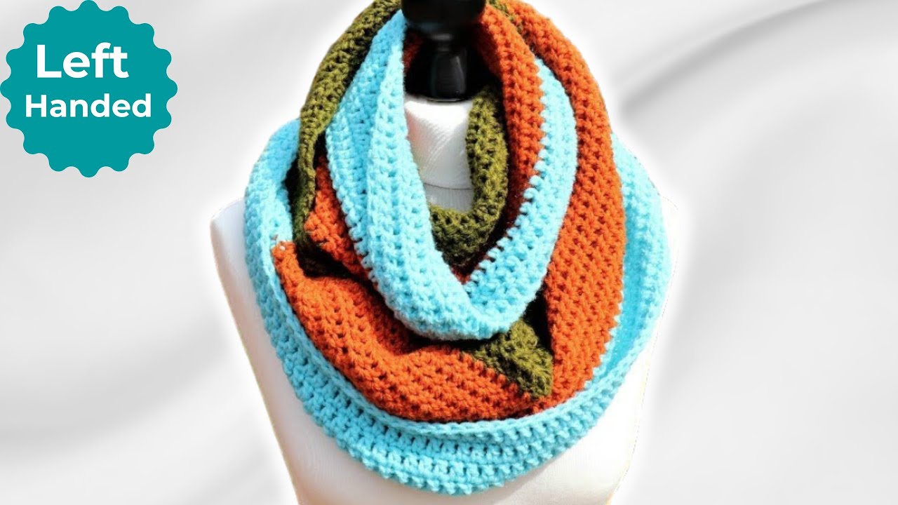 Easy Left-Handed Infinity Scarf for Beginners: Great First Project!