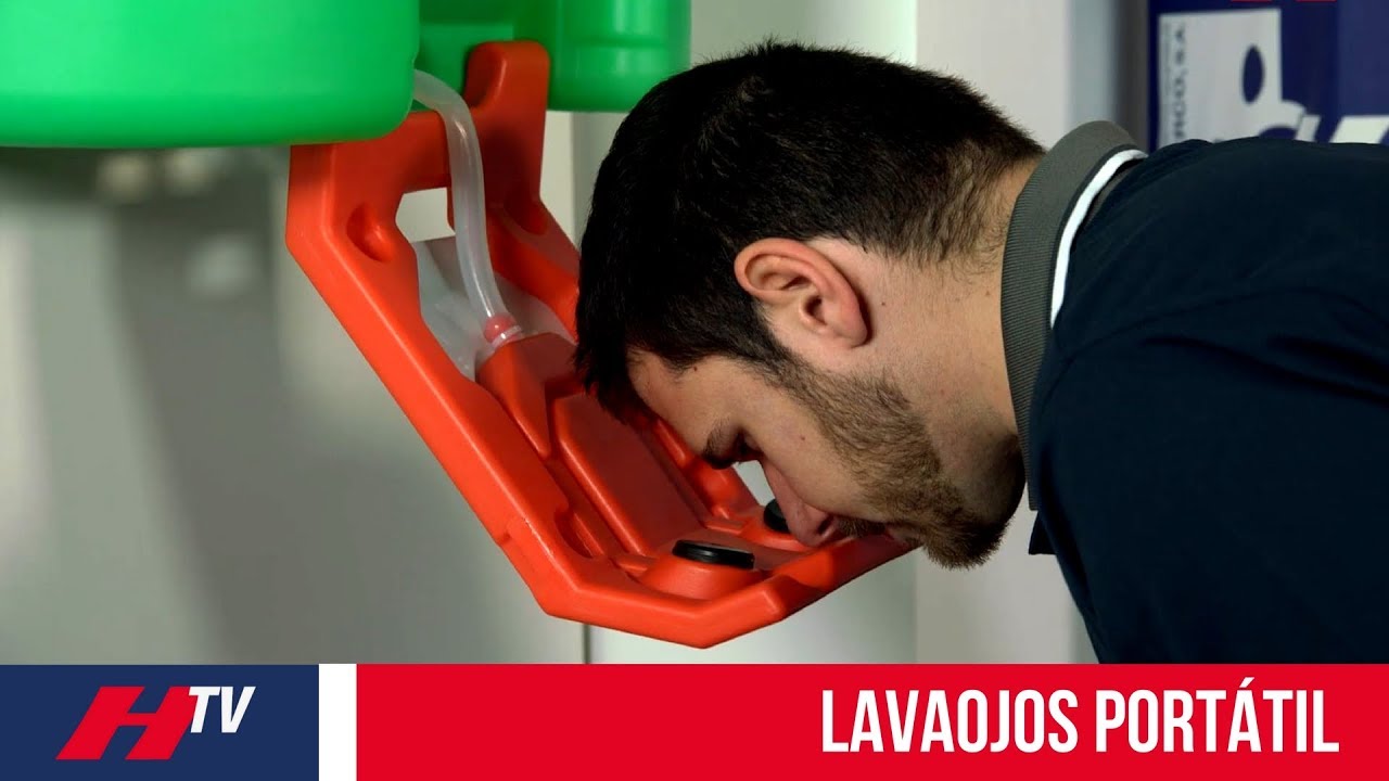 ¿Cómo usar el lavaojos portátil de seguridad en caso de emergencia?