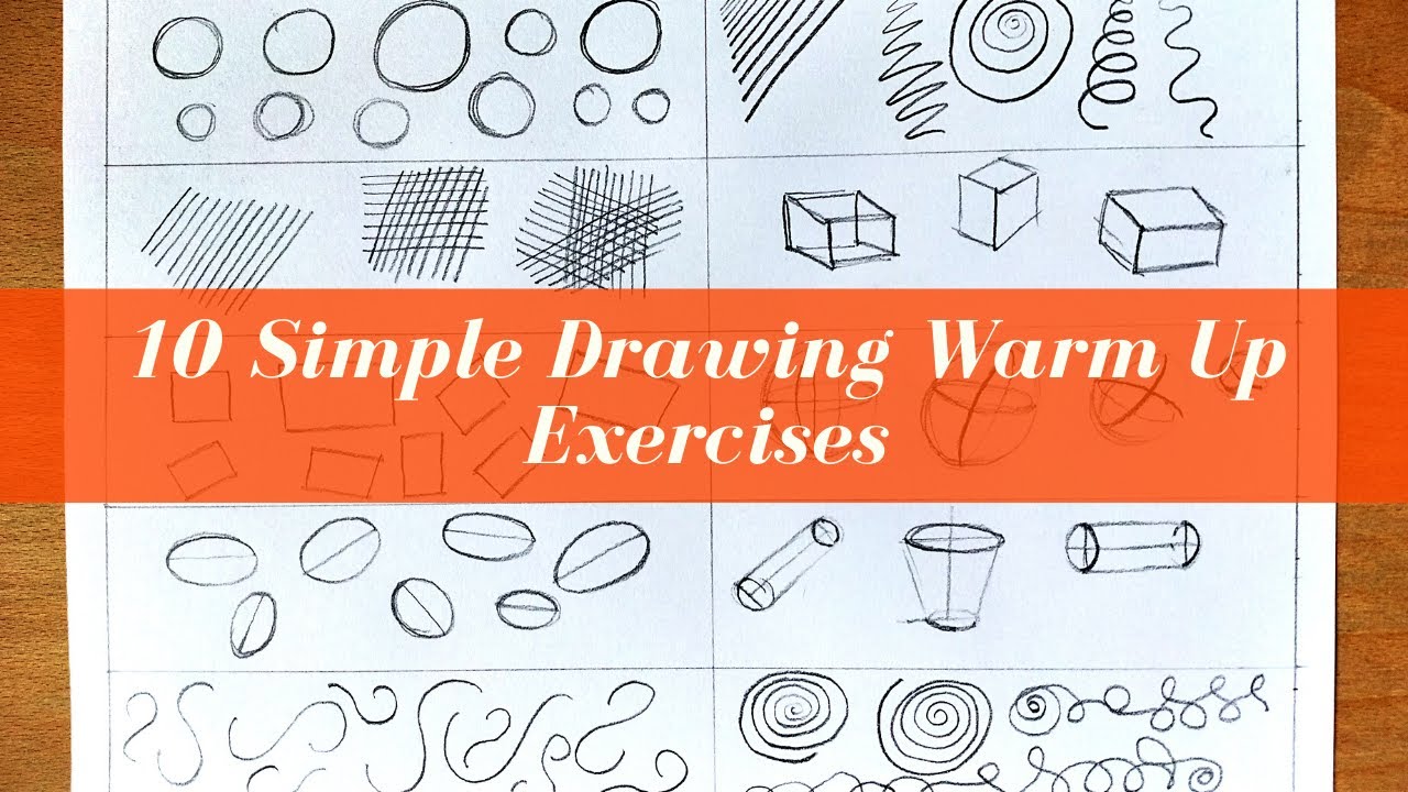 10 Simple Drawing Warm Up Exercises For Beginners| Drawing Class-22