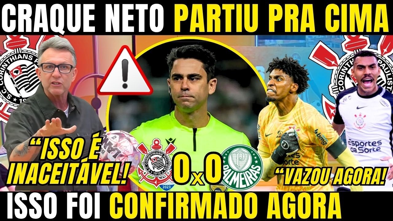 CRAQUE NETO PARTIU PRA CIMA DA ARBITRAGEM AP&Oacute;S EMPATE HEROICO DO CORINTHIANS NOS DONOS DA BOLA