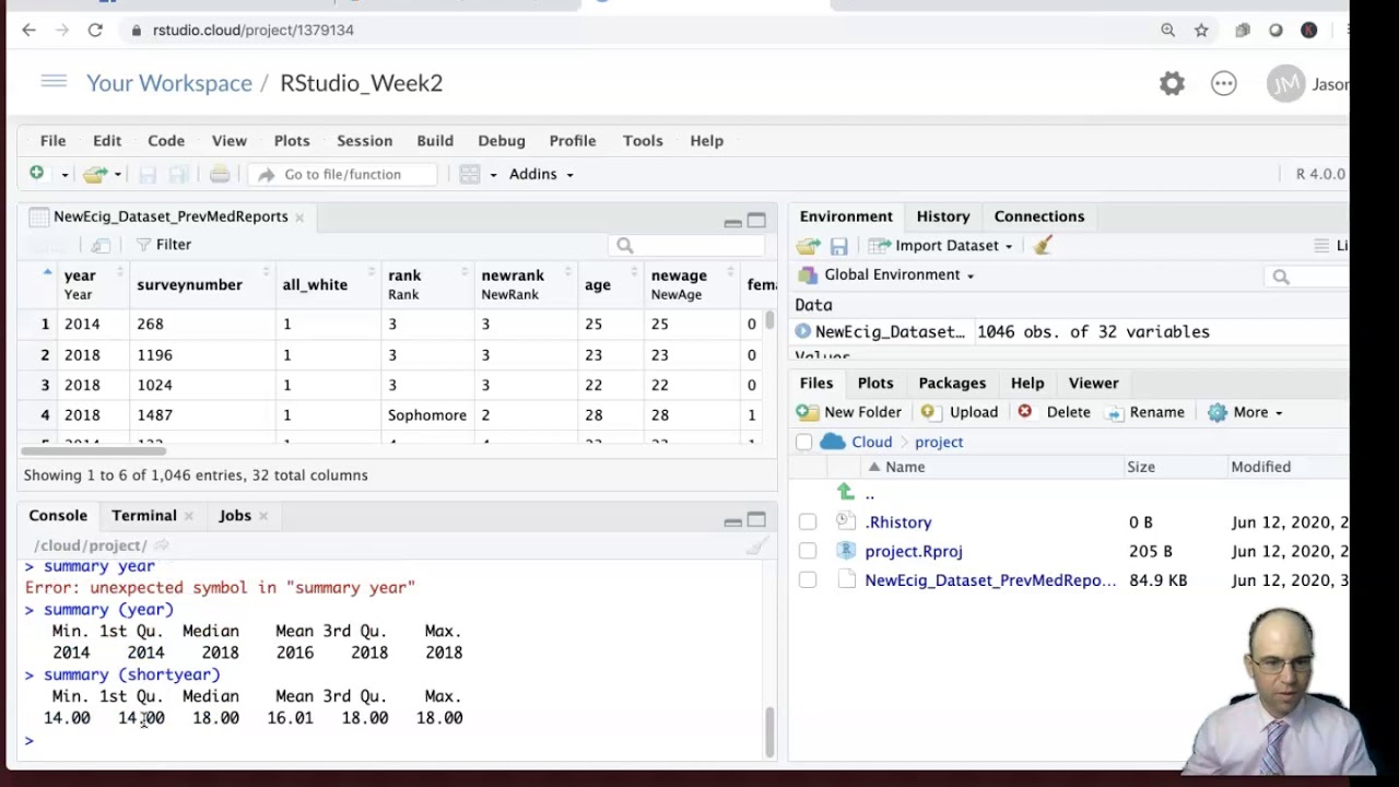 Video 1 - Creating new and ready-to-use temporary variables in R Studio from a mathematical formula