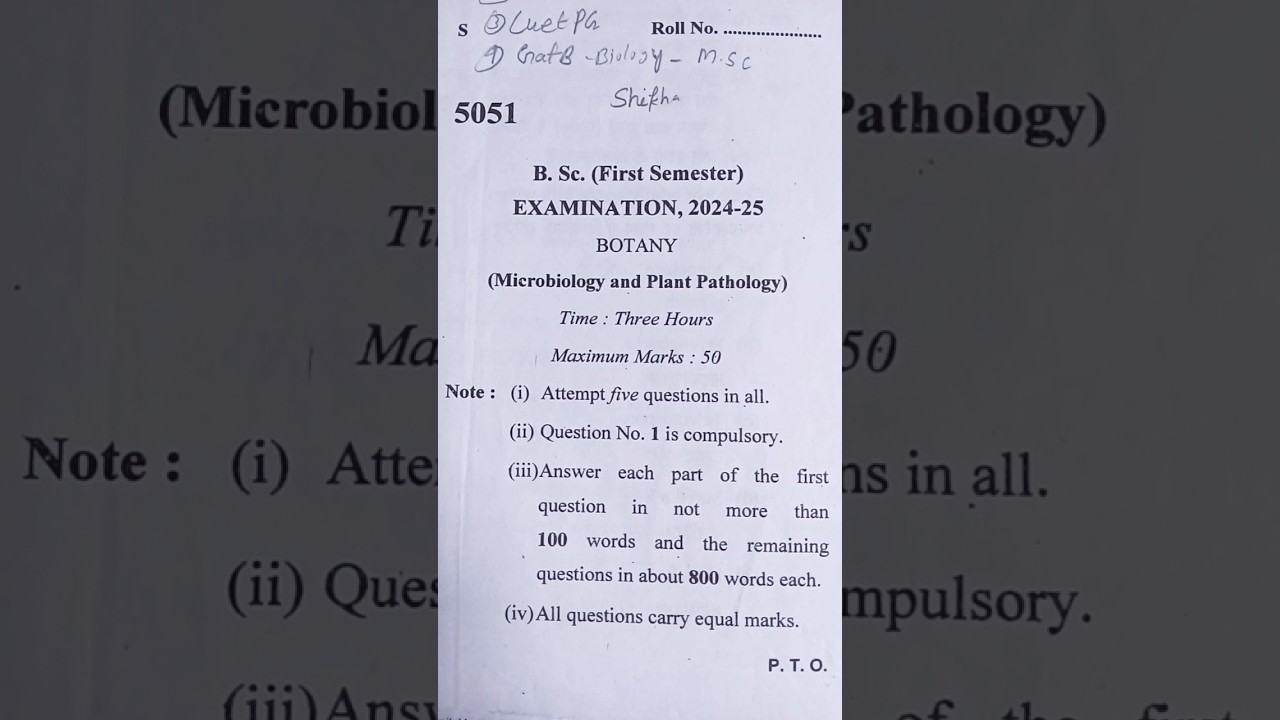 B.sc 1st semester Botany paper 2024-25 🤔