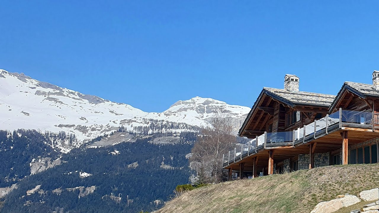 Discover the ultimate luxury chalet in Crans-Montana through an amazing drone flight (C)