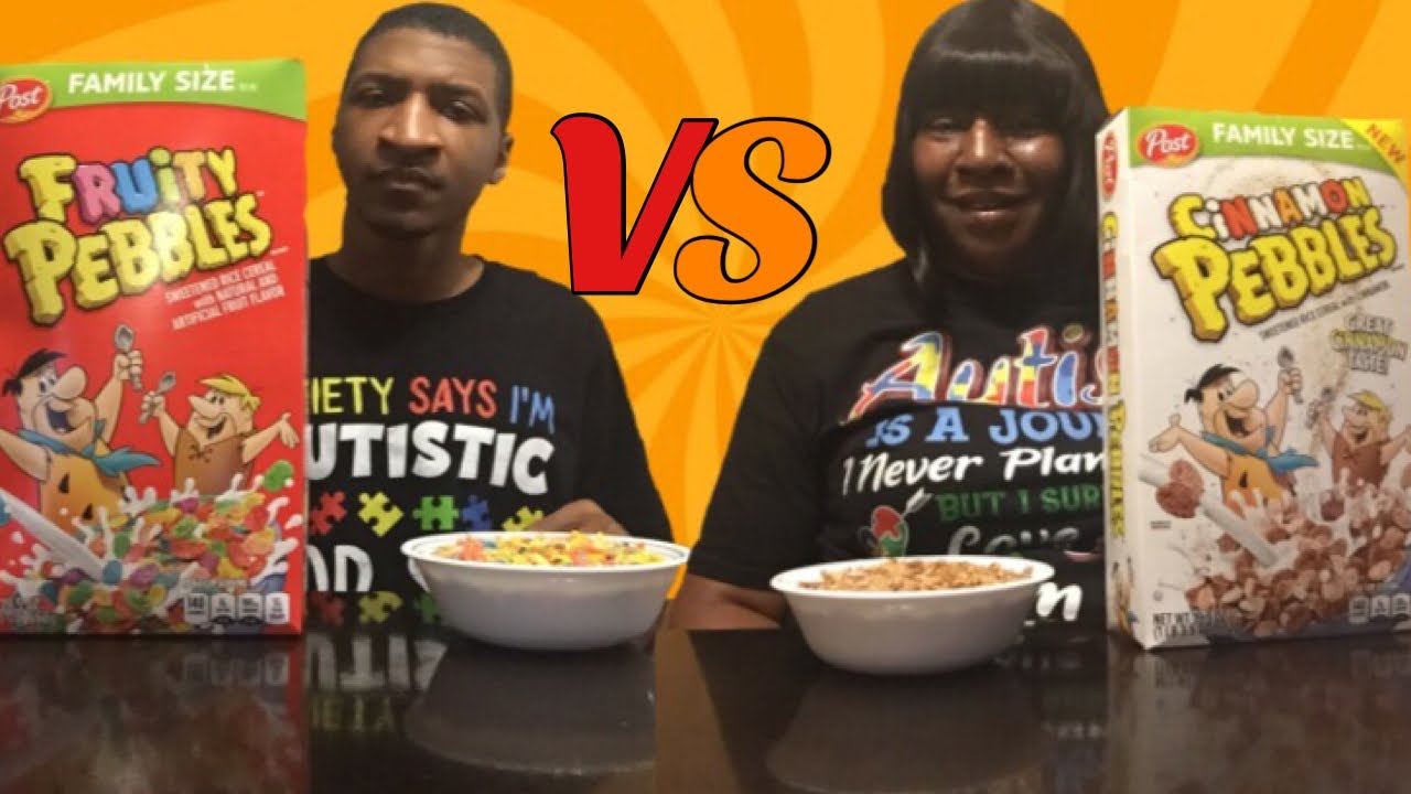 FRUITY PEBBLES VS CINNAMON PEBBLES CHALLENGE! 